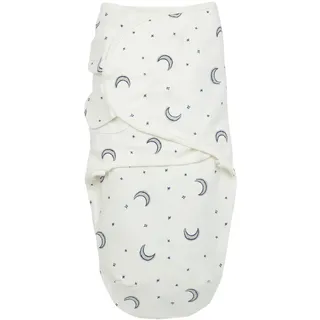 Meyco Baby Pucksack - 4-6 Monate - Pucktuch Swaddle für Neugeborene - 100% Baumwolle - Oeko Tex Zertifiziert - weicher Schlafkomfort - atmungsaktiv & feuchtigkeitsabsorbierend - Moon Indigo
