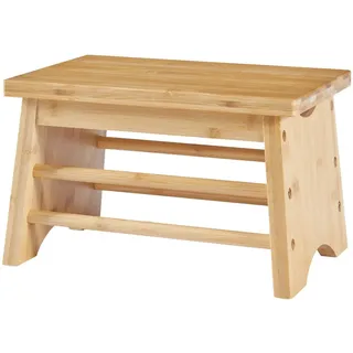 [en.casa] Tritthocker Ryslinge , Holz , Bambus , 33x20x21.5 cm , Babymöbel & Kindermöbel, Babyzimmer, Kindersessel & Kindertische