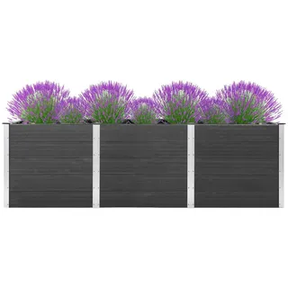 vidaXL Hochbeet 300 x 50 x 91 cm Grau