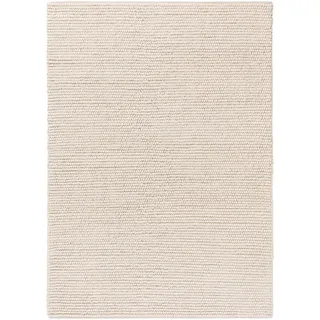 benuta Pure Wollteppich Beads Cream 80x150 cm , Creme , Textil , Beton Optik , Rechteckig , 80x150 cm , Care & Fair, Handmade in India , pflegeleicht , Teppiche und Böden, Teppiche, Schafwollteppiche