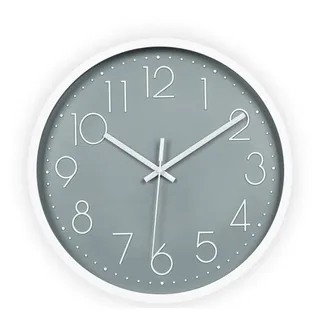 Sensahome Wanduhr – minimalistisches Design – geräuschloses Uhrwerk – Durchmesser 30 cm – TM20050-4 - Grau