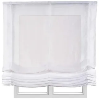 Storesdeco Raffrollos | Dream Weiß, 150 cm x 175 cm , Kunststoff , Uni , Rechteckig , 150x175 cm , Ce , Heimtextilien, Vorhänge, Rollos