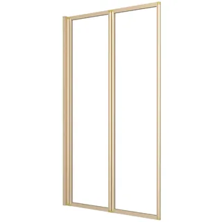 Marwell Double Gold 120x70cm - Duschwand für Badewanne, 2 schwenkbare Faltwände