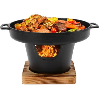 Cocoarm BBQ-Holzkohlegrill Tragbarer Mini-Korean Barbecue-Grillstab Antihaftbeschichtet Rauchfreier Tischgrill Camping-Grill Herd Alkohol- oder Holzkohlegrill