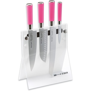 Friedr. Dick DICK Acryl-Messerblock 4 Knives Pink Spirit 4-teilig