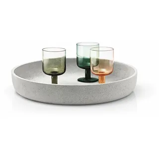 BLOMUS Dekoschale BLOMUS "MOON", grau, B:40cm H:7,5cm Ø:40cm, Polyresin (Kunststein), Dekoschalen, Dekoschale