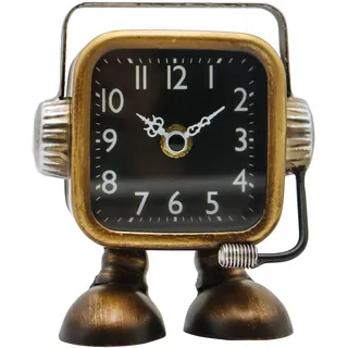 YOUKI Retro Roboter Tischuhren,Standuhr Klein,Kaminuhr Modern,Standuhr Wohnzimmer,Standuhren for Schlafzimmer und Wohnzimmer,Still kaminuhren,Batteriebetrieben