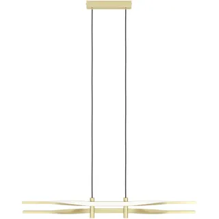 EGLO Hängeleuchte "COLMEAL Pendellampe - Stahl, Alu - LED - 21W - IP20", messing, gebürstet, 1, H: 120cm, 1 Stk., Leuchten, Hängelampe, Deckenlampe, Wohnzimmer, Esszimmer, L76 x B9 x H120 cm, Hängeleuchte