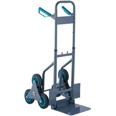 Bild von Treppensackkarre, klappbare Treppenkarre, bis 200 kg, Sackkarre Treppensteiger, höhenverstellbar, grau/blau, 1 Stück