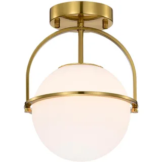 Alighting Deckenleuchte Gold mit Glas-Kugel Ø18 cm, Moderne Deckenlampe für Flur, Eingang & Küche, E14 Fassung (ohne Leuchtmittel)