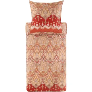 Bassetti ISOLABELLA Bettwäsche + 1 Kissenhülle aus 100% Baumwollsatin in der Farbe Rot R1, Maße: 155x220 + 1 K 80x80 cm - 9329921