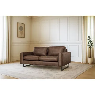 Home Affaire »Pinto, 166 cm, Cord, Chenille, Lederoptik« mit Keder, schwarze Metallfüße, Wellenunterfederung,