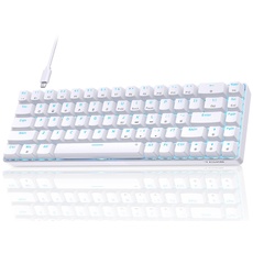 Dierya×TMKB T68se Gaming Mechanische Tastatur,60% Prozent Tastatur mit Blue Clicky Switch,Ultra-Compact Mini 68 Tasten Anti-Ghosting,Typ-C-Datenkabel,US Layout für PC Windows Gamer Typist