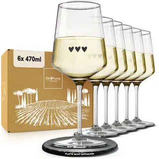 ElbFuchs® Aperitifgläser (6x470 ml) Serie Midnight Affection [GESCHENKIDEE] Spülmaschinenfest & robust, Bunte Wein- und Cocktailgläser beliebt für Spritz-Getränke, Hugo, Negroni, Limoncello, u.v.m.
