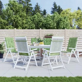 Möbel Hochlehner-Auflagen 6 Stk. Blattmuster Stoff - Gartenmöbelauflagen 361267 - Grün
