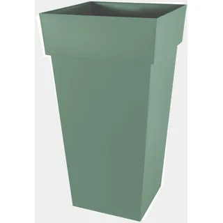 EDA - Blumentopf, quadratisch, hoch, XXL, Toskana, Volumen 98 l, 43,3 x 43,3 x 80 cm, Burgunderrot