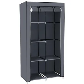 Herzberg HG-8010: Kleiderschrank - Klein Grau - Grau