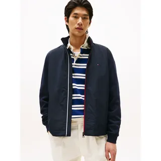 Tommy Hilfiger Blouson "MIX MEDIA HARRINGTON" Freizeitjacke, Übergangsjacke Kontrast-Struktur an Ärmeln, desert sky