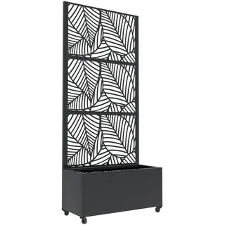 casa.pro Blumenkasten Surnskoki , Anthrazit , Metall , Baum/Pflanze/Natur , Rechteckig , 82x190x38 cm , Dekoration, Blumen & Blumentöpfe, Übertöpfe