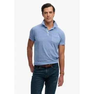 Superdry Poloshirt "CLASSIC COTTON LINEN POLO" aus tollem Baumwoll-Leinen-Mischgewebe, vibrant blau