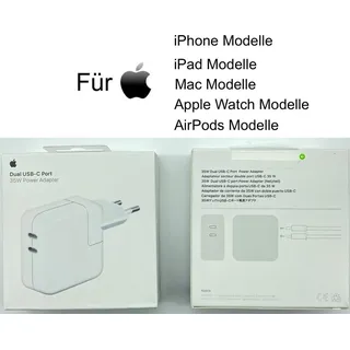 Apple USB-C Power Adapter Dual USB-Netzteil [USB-C], 35W (MNWP3ZM/A)