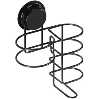 Navaris Halterung für Haartrockner und Glätteisen - Halter Wandhalterung mit Saugnapf - Set aus Fönhalter und Glätteisenhalter - ohne Bohren - Schwarz