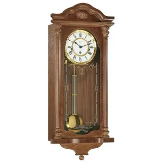 Hermle Uhrenmanufaktur Wanduhr, Holz, Mahagoni, 67cm x 29cm x 14,5cm, Braun