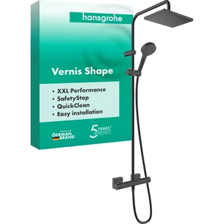 Hansgrohe Vernis Shape Duschsystem 230 1 Strahlart mit Thermostat Schwarz Matt 26286670