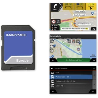 Xzent X-MAP27-MH3: Micro SD-Karte mit Reisemobil Navigation für XZENT X-427 und X-F270, Karten für Europa, Camping P.O.I. Paket, 3 Jahre kostenfreie Kartenupdates