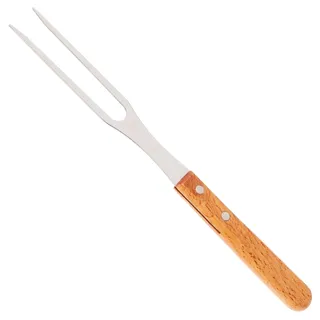 PAMINGONO Grillgabel aus Edelstahl mit Verdicktem Holzgriff Robuste Fleischgabel für Grillabende Picknick und Camping Effiziente Fleischtrennung Hitzebeständig und Leicht zu Reinigen