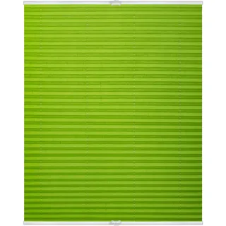 Lichtblick Plissee Blickdicht ohne Bohren Grün 120 cm x 130 cm (B x L) | Plissee Klemmfix, verspannt, lichtdurchlässig, Uni, mit eleganter Crushed Optik, Montage ohne Bohren, Mit Lichtfilter