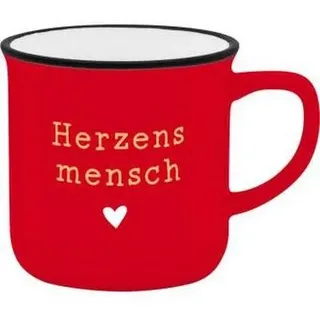 Sheepworld Espressobecher HERZENSMENSCH mit farbigem Motivdruck und passendem Text