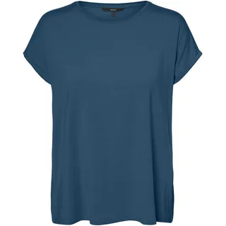 Vero Moda VMAVA Plain SS TOP GAJRS NOOS Shirt, Moroccan Blue, 27W / 32L