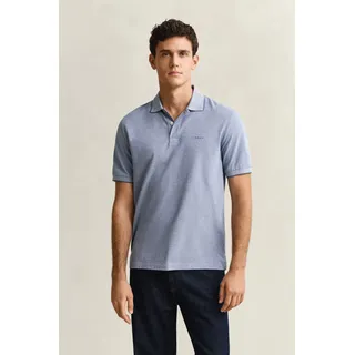 Poloshirt GANT "2 TONE", Herren, Gr. 4XL, blau (vintage blau), Jersey, Obermaterial: 100% Baumwolle, unifarben, regular fit normal, Rundhals, eingesetzt gerader Abschluss, Shirts Poloshirt, Regular fit mit Polokragen