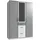 Drehtürenschrank Click 135 x 199 x 58 cm Weiß/Grau