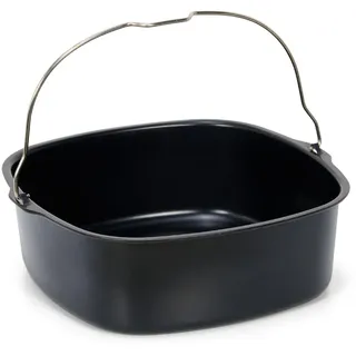 patisse 02858, quadratische Form, mit Henkel, für Heißluftfritteuse, XL & XXL, schwarz, 20 x 7 cm, beschichteter Stahl, PFAS frei