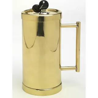 Opferbüchse H 15 cm, Messing, gold, Opferbüchse abschließbar - Gold