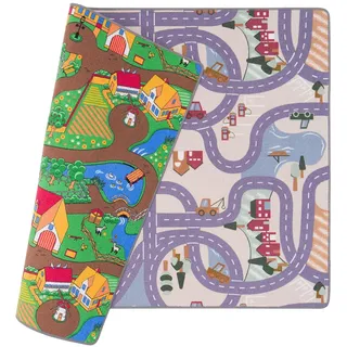 Pergamon Snapstyle Strassenteppich Beidseitig Strassenlandschaften 100x200 cm, Teppiche , Spielmatte,