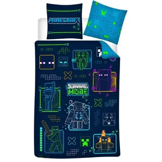 Minecraft Survival Mikrofaser 140 x 200 cm + 63 x 63 cm