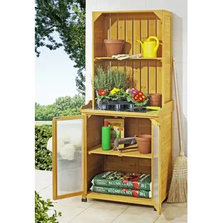 Gartenschrank mit Regalaufsatz - Braun