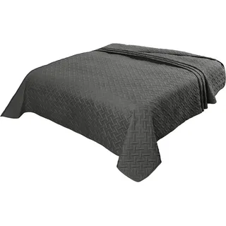 Woltu Tagesdecke mit geometrischem Muster dunkelgrau 220 x 240 cm - Woltu