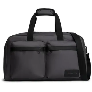 Weekender TOMMY HILFIGER "TH REPREVE DUFFLE", Gr. B/H/T: 50cm x 29cm x 22cm, grau, Textil, Taschen Weekender, Men Umhängetasche, Reistasche, Urlaubstasche mit Logo-Aufnäher