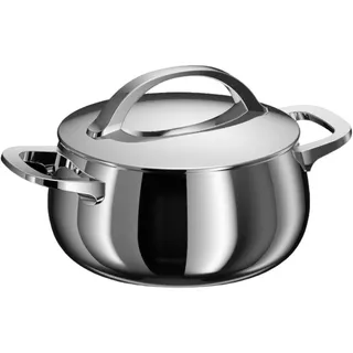BergHOFF Home Kochtopf 18 cm Edelstahl mit Deckel, 2,8 l, für alle Herdarten, backofenfest, Stellar Steel - Grau