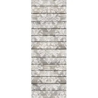 Queence Vinyltapete »Souckealh« Holz Motiv Retro bedruckt gemustert glatt 90x250cm, selbstklebend, kinderleichte Anbringung,, Sticker, weiß