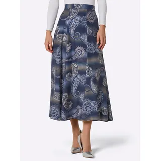Schlupfrock CREATION L PREMIUM, Damen, Gr. 38, marine, ecru, bedruckt, 70% Viskose, 30% Seide, Paisley, bedruckt, gemustert, mehrfarbig, lang, Röcke Schlupfrock