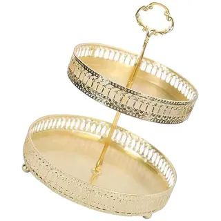 Kuchenständer, Kupfer, Serviergeschirr, Kuchenständer, Turmtablett, 2 Etagen, Kuchentellerständer, Servierplatte, Große Kapazität Zur Aufbewahrung, Cupcake-Ständer, Turm für