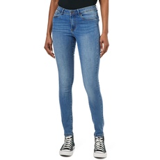 Bild Female Skinny Jeans VMTANYA MR S Piping Jeans VI349 GA NOOS, Medium Blue Denim, M / 34L