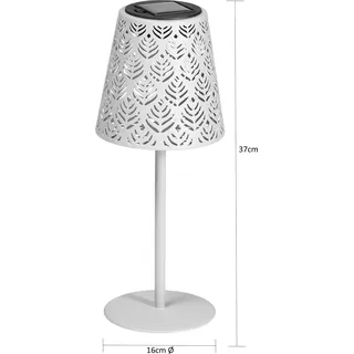 Northpoint LED Solar Metal Tischleuchte Dekolampe Dämmerungssensor Schattenspiel fuchsrot