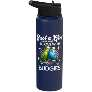 Girl Loves Budgies Mädchen Liebt Wellensittich Stainless Steel Insulated Water Bottle