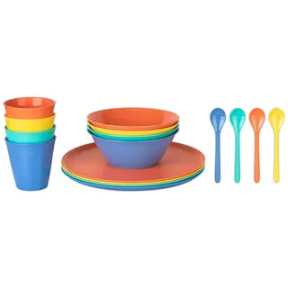 Camping-Geschirrset Nora Lollipop 16-teilig , Multicolor , Kunststoff , 1x1x1 cm , Geschirr, Geschirrsets